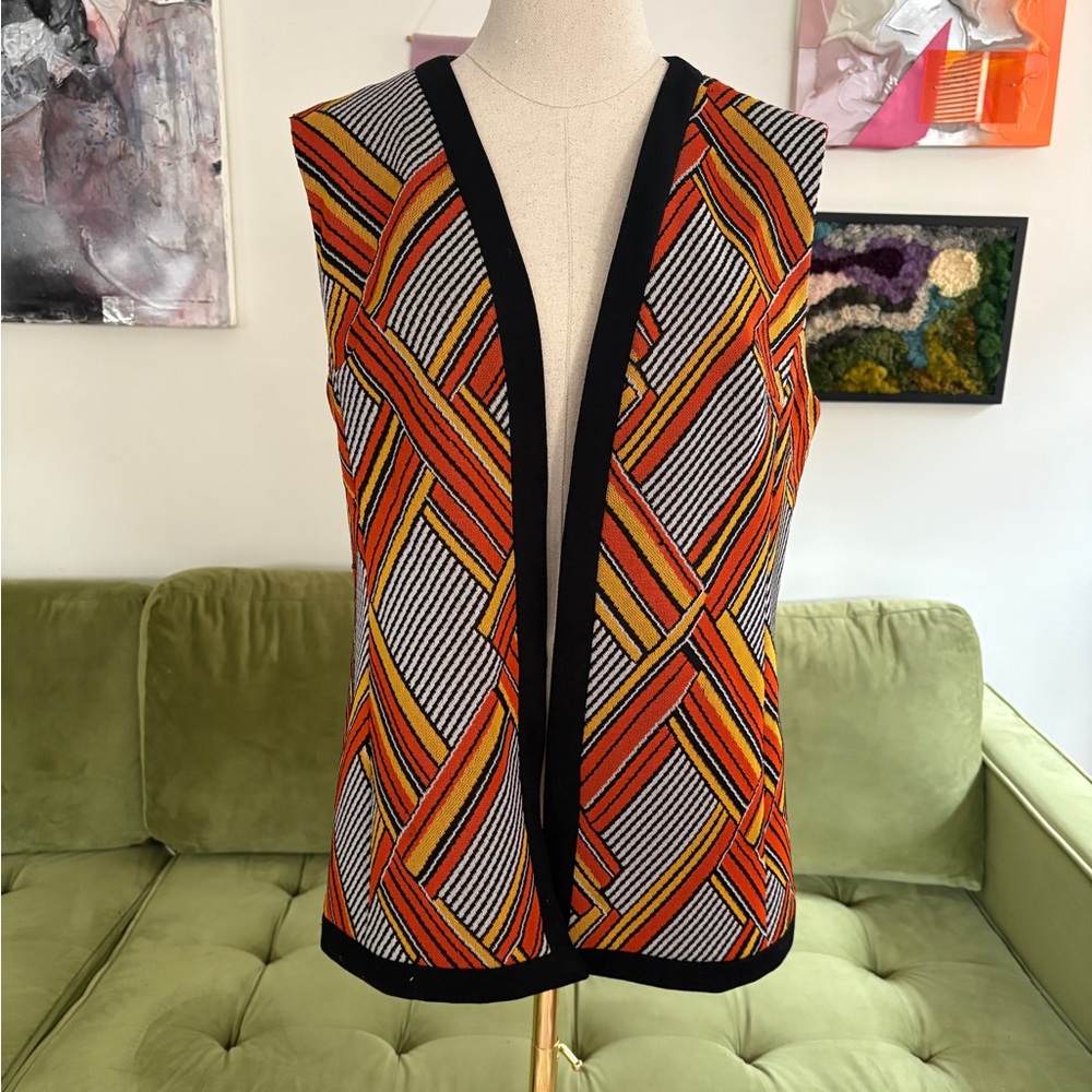 Vintage 60s / 70s Geometric Vest by R&K Knits